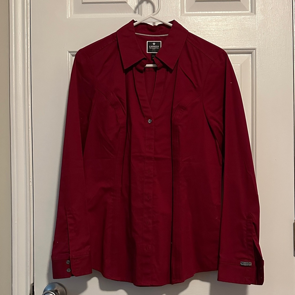Express Red Button Down Shirt